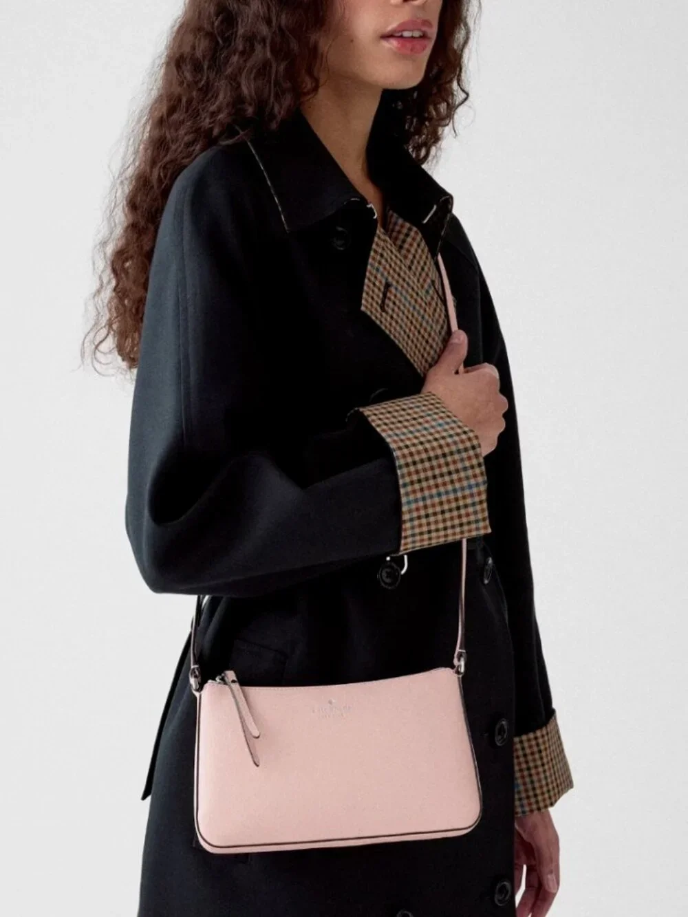 New Kate Spade Ginnie Crossbody Coated Canvas Rose Smoke